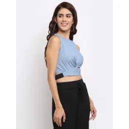 NEUDIS Blue Round Neck Crop Top image 3