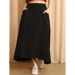 NEUDIS Elastic Waist A-Line Cotton Maxi Skirt-picture-10