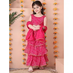 NEUDIS Girls Bandhani Printed Gotta Patti Ready to Wear Lehenga & Choli With Dupatta-picture-29