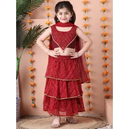 NEUDIS Girls Bandhani Printed Gotta Patti Ready to Wear Lehenga & Choli With Dupatta-picture-19