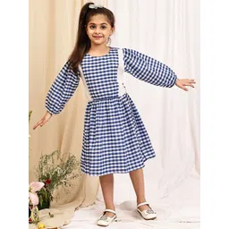 NEUDIS Girls Checked Drop-Waist Dress-image-49