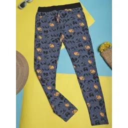 NEUDIS Girls Floral Printed Relaxed Fit Cotton Trousers-picture-36