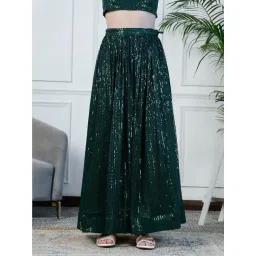 NEUDIS Green Embellished Maxi Skirt-picture-34