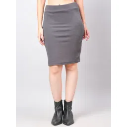 NEUDIS Grey Above Knee Skirt-picture-41