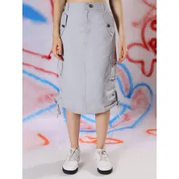 NEUDIS Grey Straight Skirt-picture-12