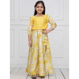 NEUDIS Kids Yellow & White Printed Lehenga Cholis-image-30