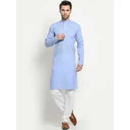 NEUDIS Men Blue Cotton Kurta-picture-13