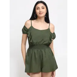 NEUDIS Olive Green Sleeveless Jumpsuit-picture-22