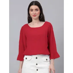 NEUDIS Red Textured Top-picture-42
