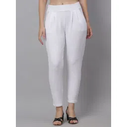 NEUDIS White Regular Fit Mid Rise Trousers-image-8