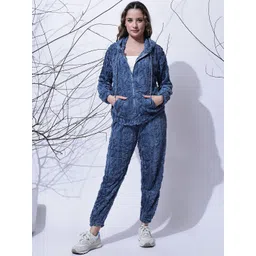 NEUDIS Women Blue Wool Blend Self Design Co-Ords-image-38