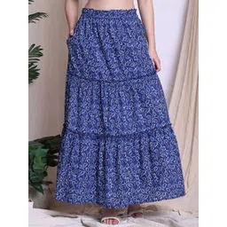 NEUDIS Women Floral Printed Pure Cotton Maxi Skirt-picture-23