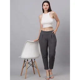 NEUDIS Women Grey Easy Wash Pleated  Regular Fit Trouser-picture-31