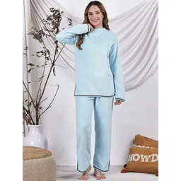 NEUDIS Women Solid Round Neck Long Sleeves Winter Top & Pyjama Night suit-picture-25