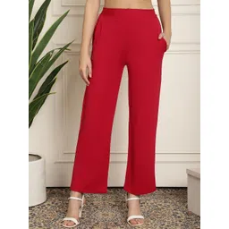 NEUDIS Women Solid Smart Straight Fit Parallel Trousers-picture-35