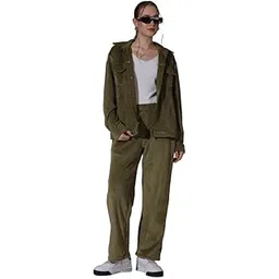 neudis Women's Olive Green Corduroy Co-ord Set, Jacket and Trousers-picture-12