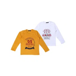 NeuVin Kids Pack Of 2 Typography Printed Round Neck Long Sleeves Cotton T-shirts-picture-32