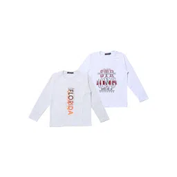 NeuVin Kids Pack Of 2 Typography Printed Round Neck T-shirts-picture-46