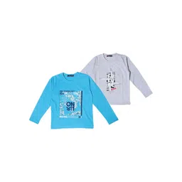 NeuVin Kids Pack Of 2 Typography Printed Round Neck T-shirts-picture-58