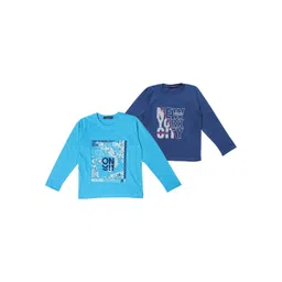 NeuVin Kids Pack Of 2 Typography Printed Round Neck T-shirts-picture-16