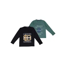 NeuVin Kids Pack Of 2 Typography Printed Round Neck T-shirts-picture-23