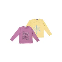 NeuVin Pack Of 2 Kids Graphic Printed Round Neck Long Sleeves Regular Fit Casual T-Shirts-picture-39