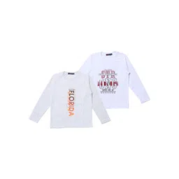 NeuVin Pack Of 2 Kids Graphic Printed Round Neck Long Sleeves Regular Fit Casual T-Shirts-picture-10