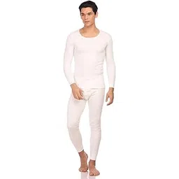 neva ESANCIA Men Warm Thermal Wear Set for Winter Top & Bottom Wear White M-picture-36