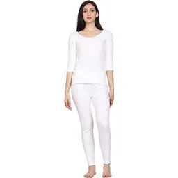 NEVA Women Cotton Round Neck Top & Bottom Thermal Set-picture-34