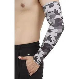 NEVER LOSE Arm Sleeves with UV Protection for Sports & Driving 1 Pair (Grey Camouflage)-picture-10