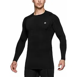 NEVER LOSE Compression T-Shirt, Top Full Sleeve Plain Athletic Fit Multi Sports Cycling, Cricket, Football, Badminton, Gym, Fitness & Other Outdoor Inner Wear (Black, Small)-picture-23