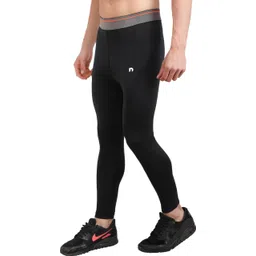 never lose Solid Men Black Tights-picture-16