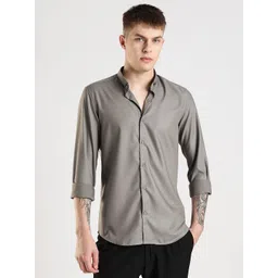 NEVER NEUD Men Classic Slim Fit Solid Collar Casual Shirt-picture-18