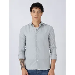 NEVER NEUD Men Classic Slim Fit Solid Spread Collar Casual Shirt-picture-11