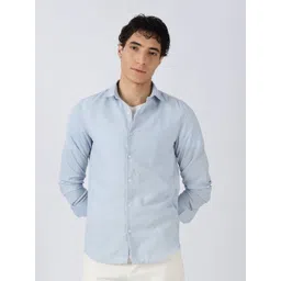 NEVER NEUD Men Classic Slim Fit Solid Spread Collar Casual Shirt-picture-12