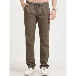 NEVER NEUD Men Relaxed Straight Fit Pleated Trousers-picture-32