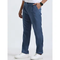 NEVER NEUD Men Relaxed Straight Fit Pleated Trousers-picture-25