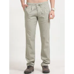 NEVER NEUD Men Relaxed Straight Fit Pleated Trousers-picture-15