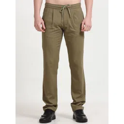 NEVER NEUD Men Relaxed Straight Fit Pleated Trousers-picture-18