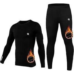 never quit Thermal Polyester Spandex Men's Sports Running Set Compression Shirt + Pants Skin-Tight Long Sleeves Quick Dry Fitness Tracksuit Gym Yoga Suits Underwear Set-picture-31