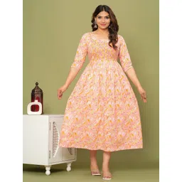 Nevisha Style Women Floral Printed Thread Work Floral Maternity Anarkali Kurta-picture-48
