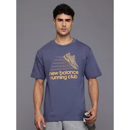 New Balance Athletics Running Club Printed Drop-Shoulder Sleeves Pure Cotton T-shirt-picture-13