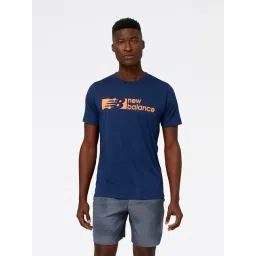 New Balance Blue Comfort Fit Printed Sports T-Shirt-picture-41