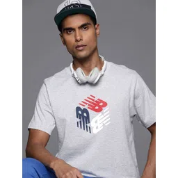 New Balance Brand Logo Printed Pure Cotton T-shirt-picture-19