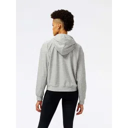 New Balance Women Grey Solid Athletic Hoodie image 2