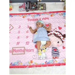 NEW COMERS Pink & White Cartoon Characters Mild Winter 210 GSM Single Bed Quilt-picture-28