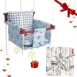 NEW COMERS® Diwali Gifts for Kids Hamper | Baby Swing Jhula and Washcloth Set | Designer for Kids-picture-32