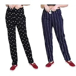 new crush Women's Cotton Printed Pyjamas/Lower/Track Pant, Lounge Wear, Soft Cotton Night Wear Pajama Pant- Combo Pack of 2-picture-16