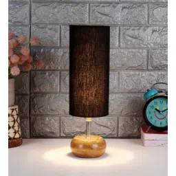 Devansh Wood Table Lamp With Black Cotton Shade by New Era-picture-12