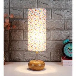 Devansh Wood Table Lamp With Multicolor Cotton Shade by New Era-picture-26